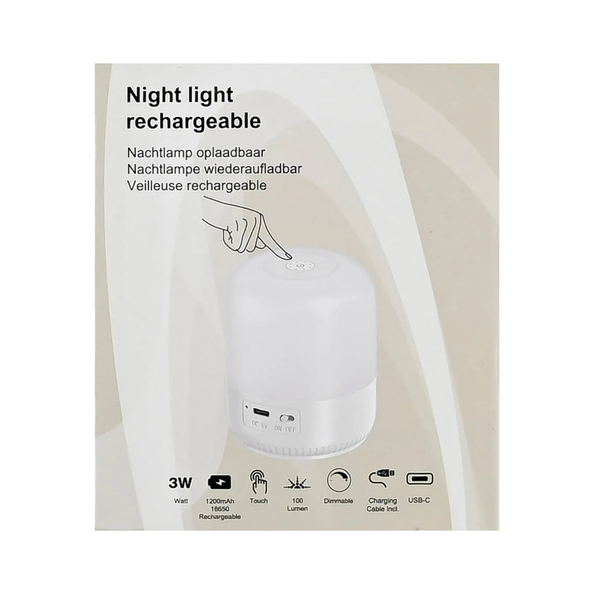 Benson Electric Nachtlamp mini dimbaar oplaadbaar