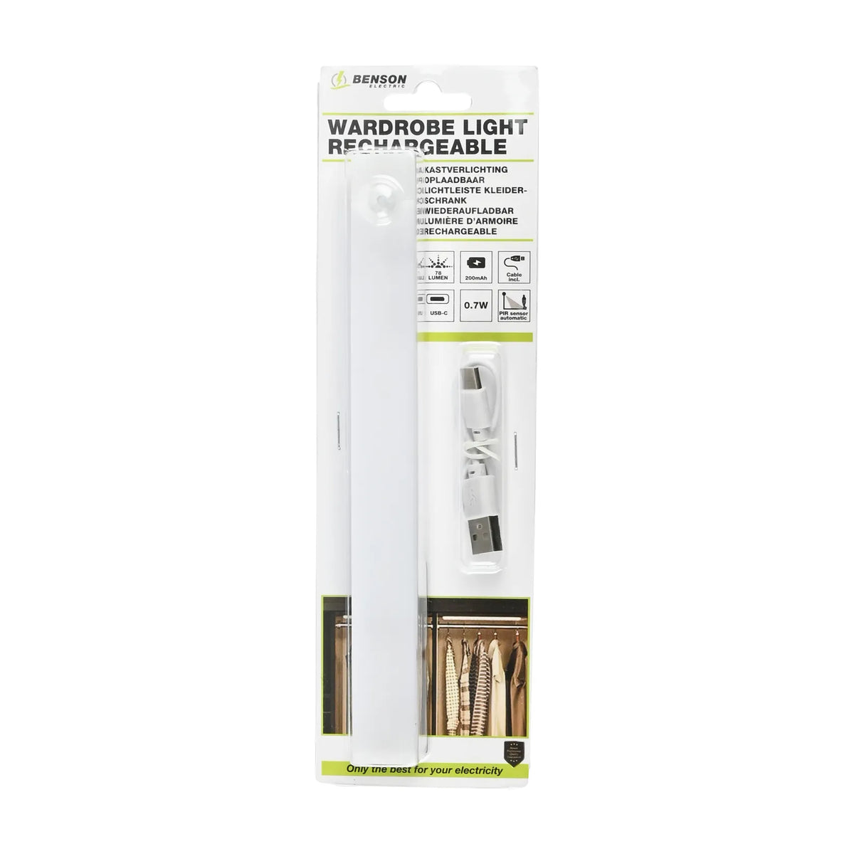 Benson Electric Kastverlichting oplaadbaar met PIR sensor