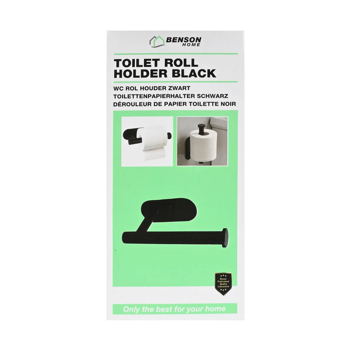 Benson Wc rol houder zwart zelfklevend