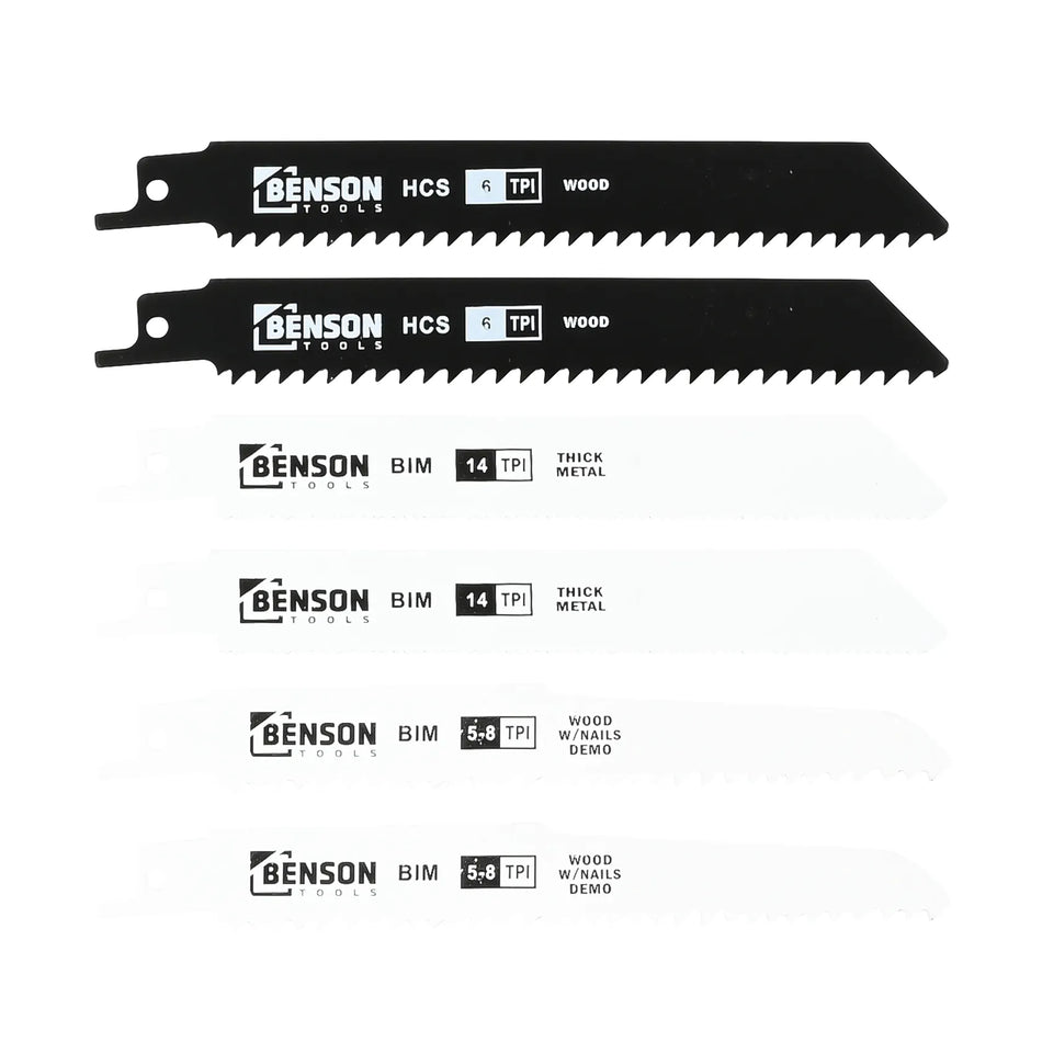 Benson Tools Reciprozaagbladen 6 dlg hout en metaal