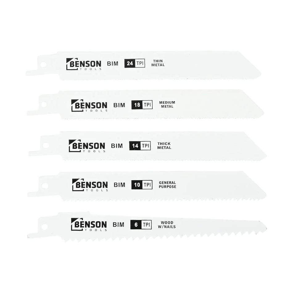 Benson Tools Reciprozaagbladen 5 dlg hout en metaal