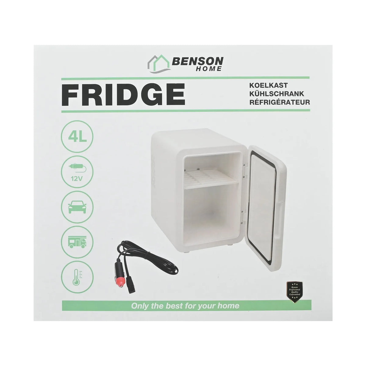 Benson Koelkast 4 ltr wit