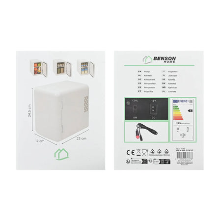 Benson Koelkast 4 ltr wit