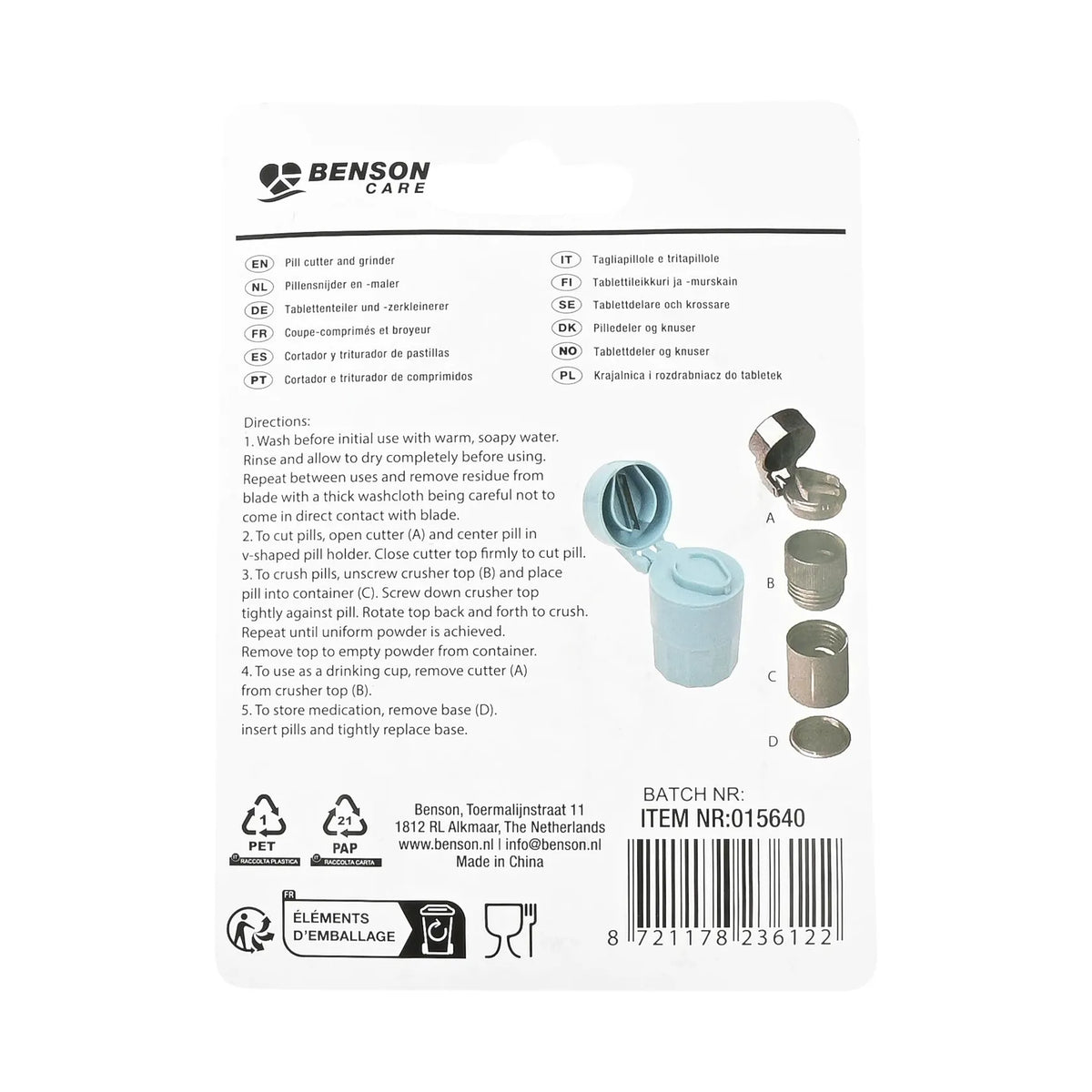 Benson Care Pillensnijder en -maler