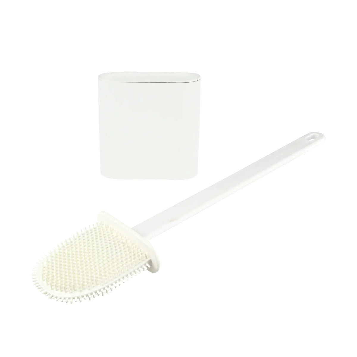 Benson Wc borstel siliconen + houder wit