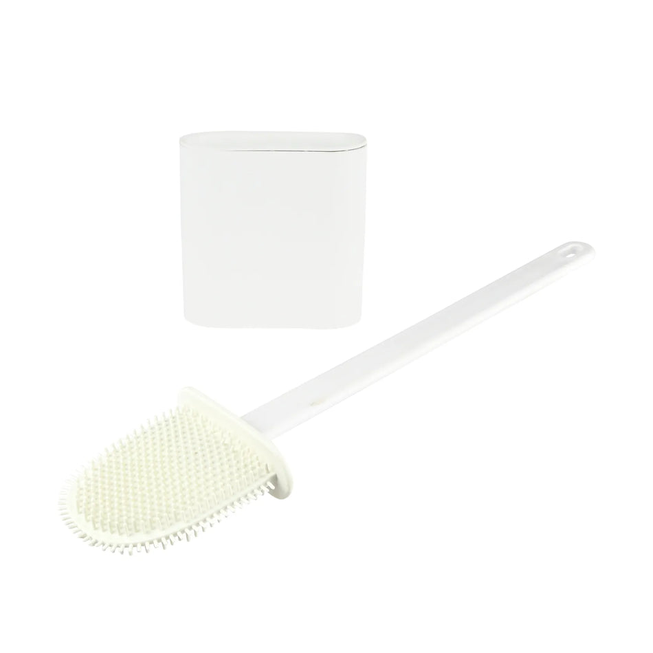 Benson Wc borstel siliconen + houder wit