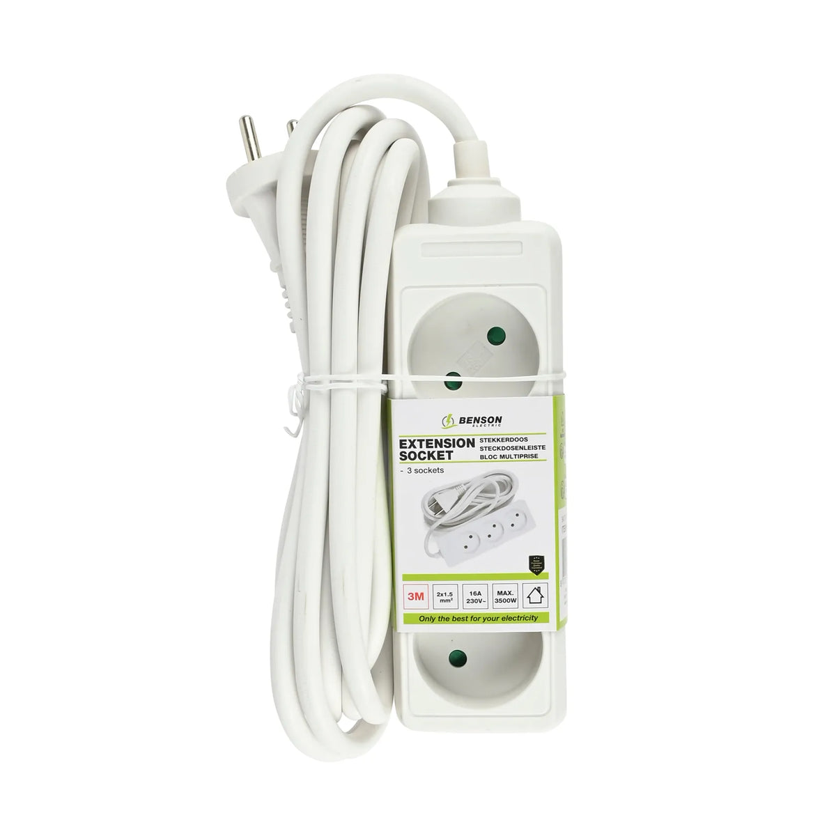 Benson Electric Stekkerdoos 3-voudig 2X1.5 mm + 3.0 mtr