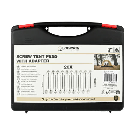 Benson Outdoor Schroefharingen 20 dlg met adapter koffer