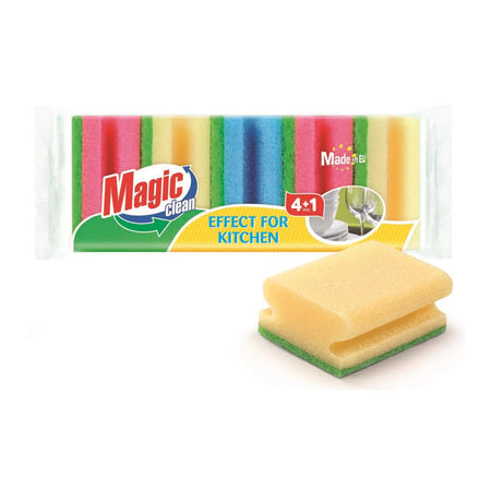 Magic Clean Schuurspons met grip 5 dlg