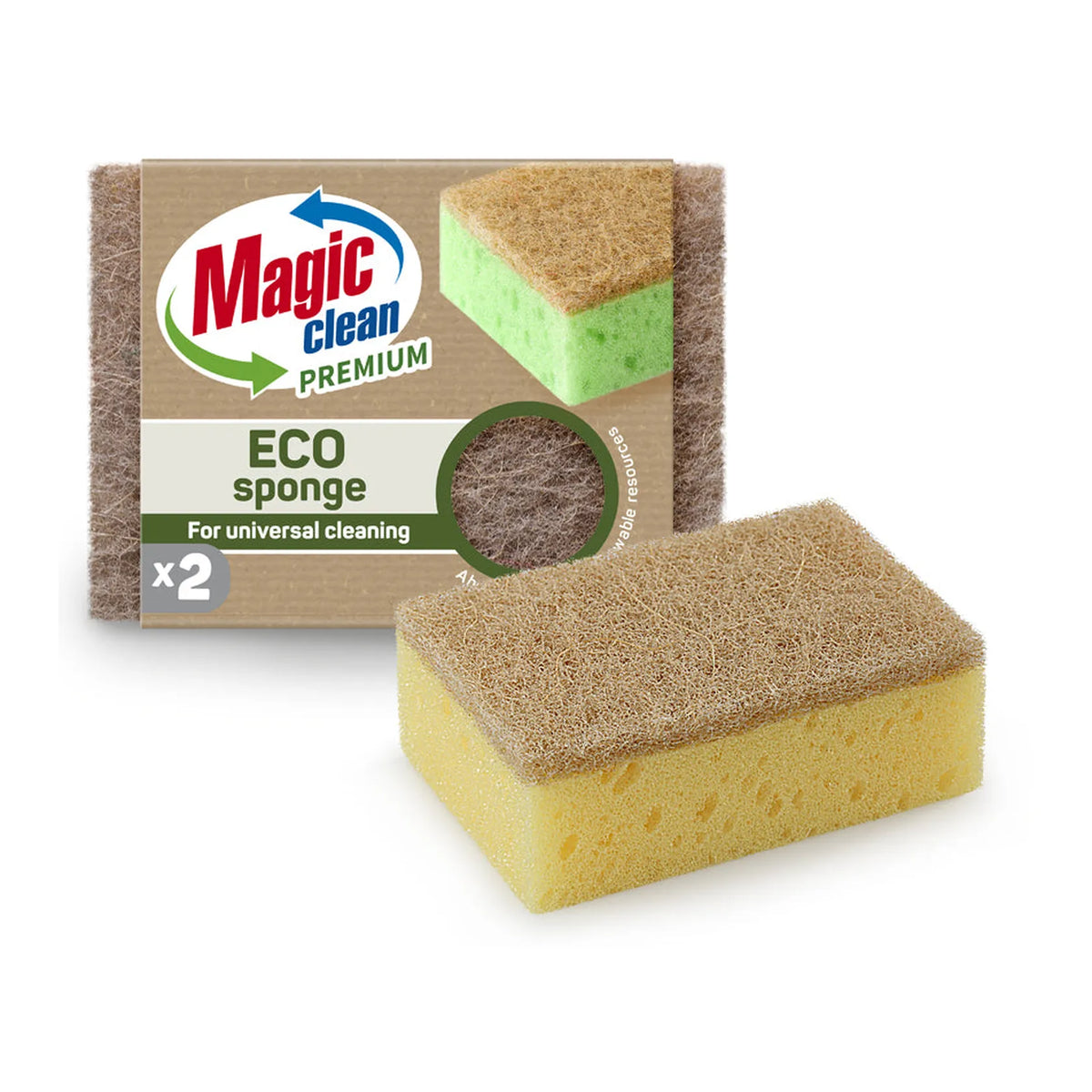 Magic Clean Premium Schuurspons Eco 2 dlg