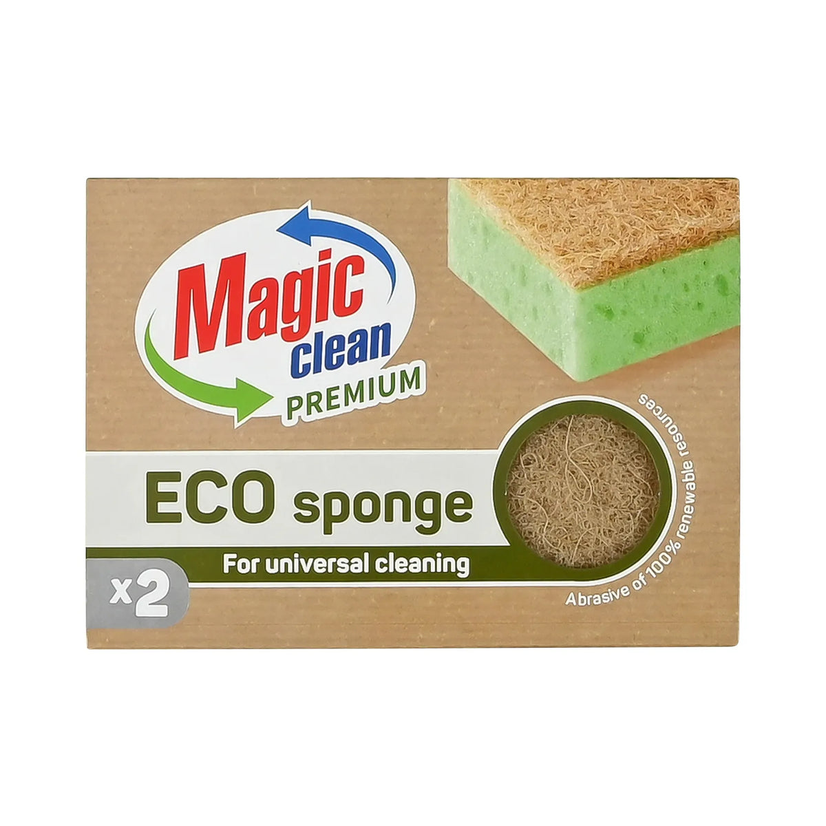 Magic Clean Premium Schuurspons Eco 2 dlg