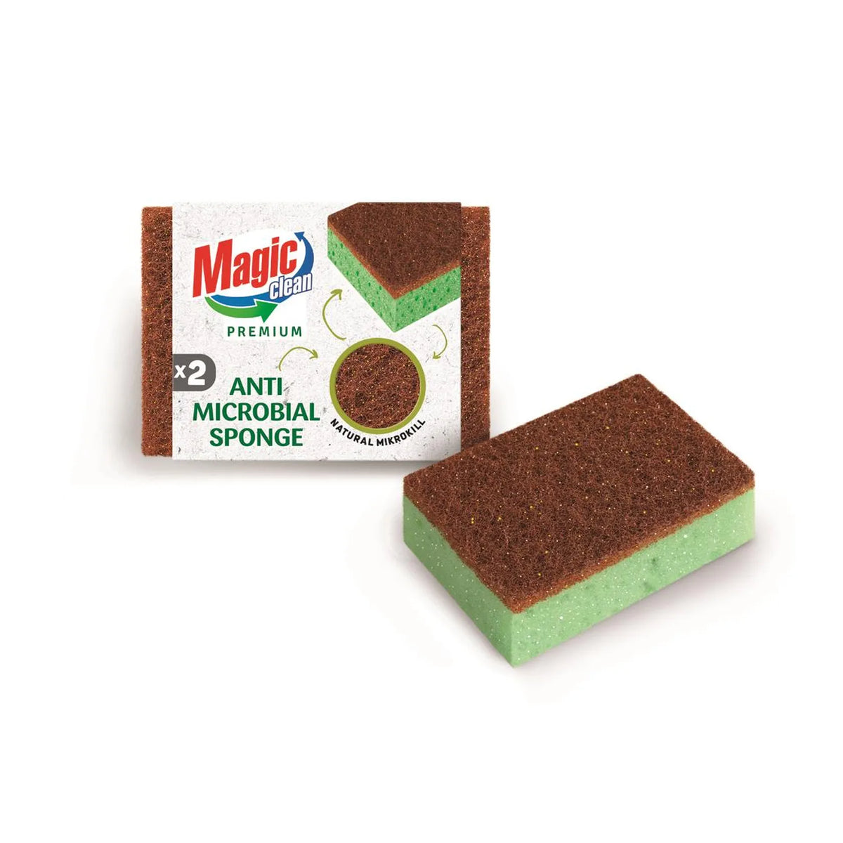 Magic Clean Premium Schuurspons antimicrobieel 2 dlg