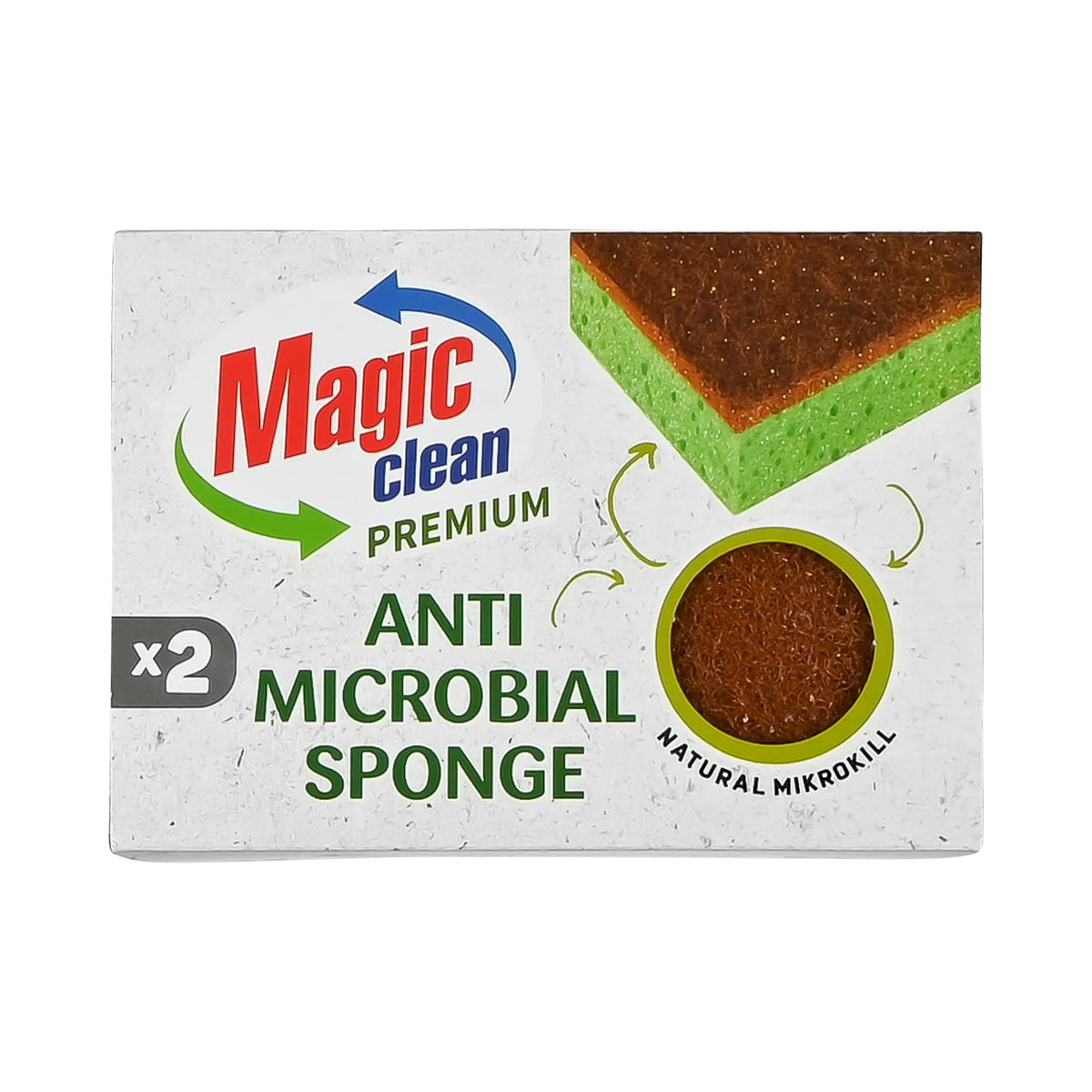 Magic Clean Premium Schuurspons antimicrobieel 2 dlg
