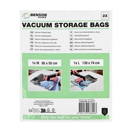 Benson Vacuüm opbergzakken M+L 2 dlg