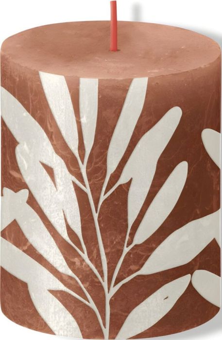 Bolsius Stompkaars rusty pink met print 80 x 68 mm