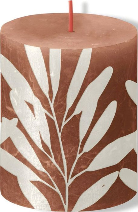 Bolsius Stompkaars rusty pink met print 80 x 68 mm
