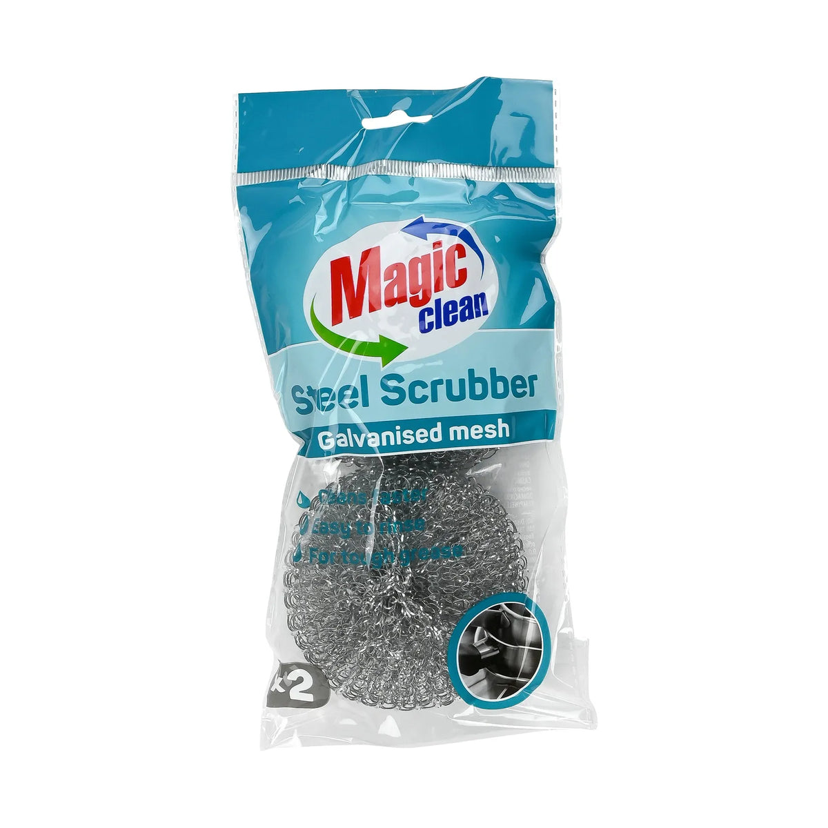Magic Clean Staalspons gegalvaniseerd 2 dlg