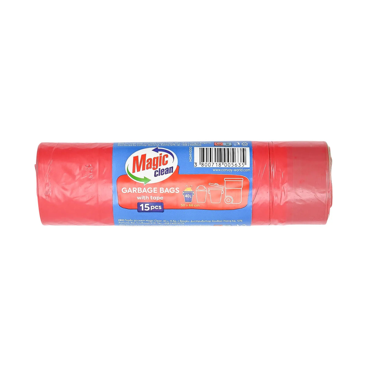 Magic Clean Vuilniszakken met Trekband 40 L 15 dlg