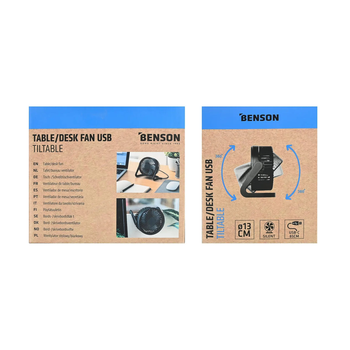 Benson Electric Tafel/bureau ventilator USB Ø 13