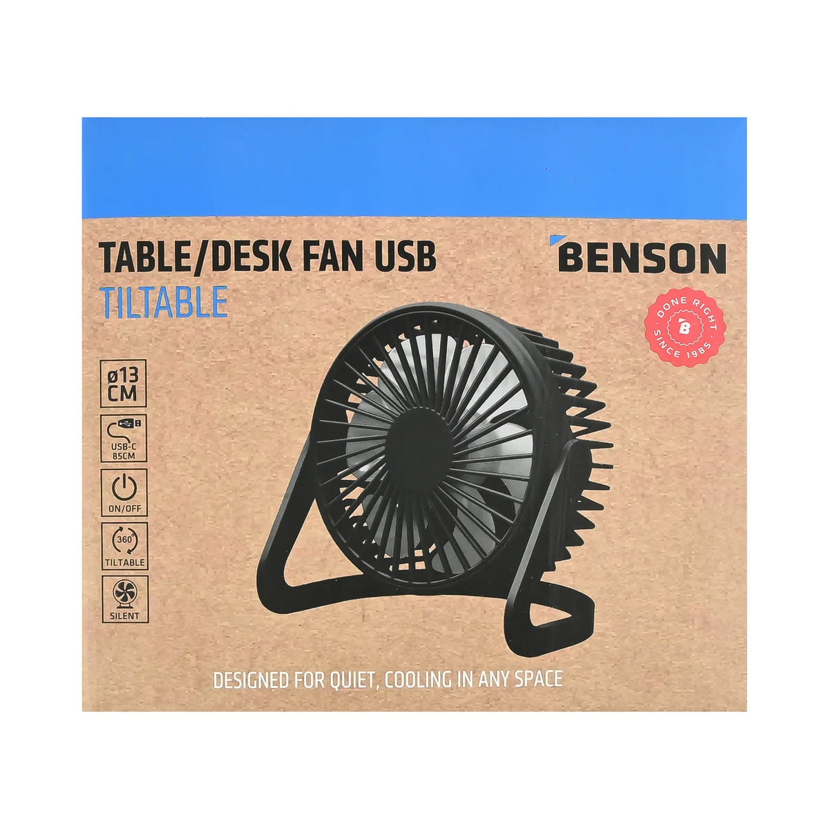 Benson Electric Tafel/bureau ventilator USB Ø 13