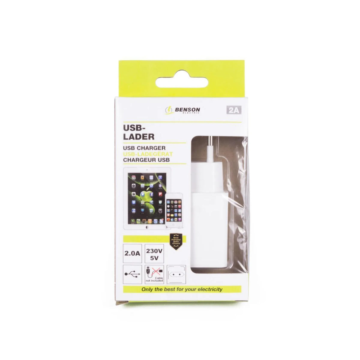 Benson Electric USB-A lader (2A) wit