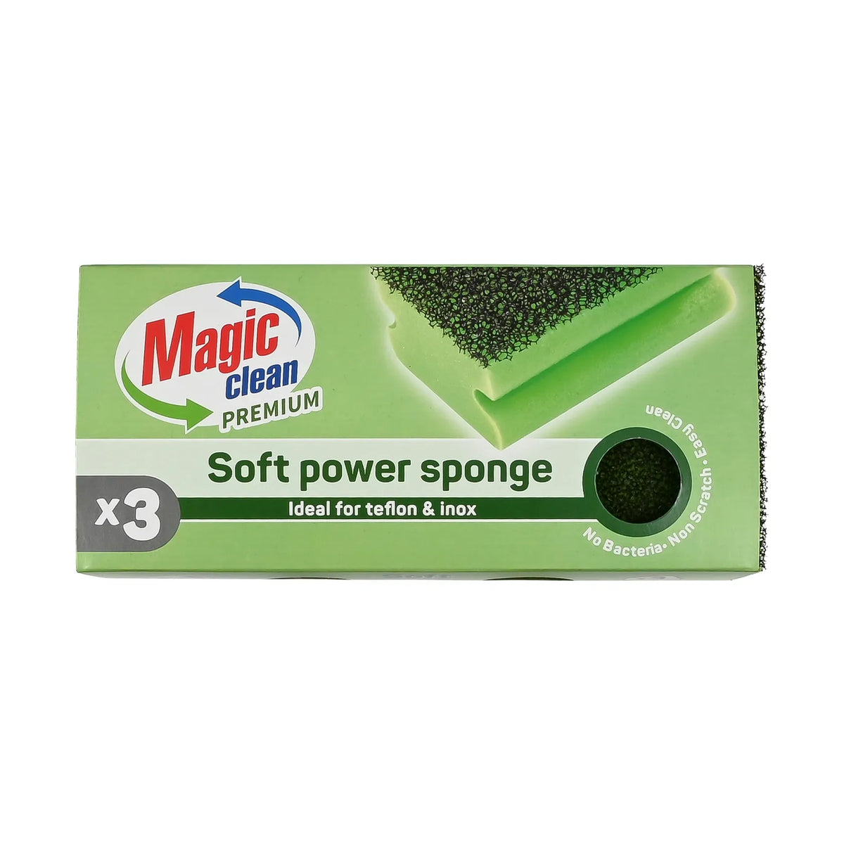 Magic Clean Premium Soft power Schuurspons met grip 3 dlg