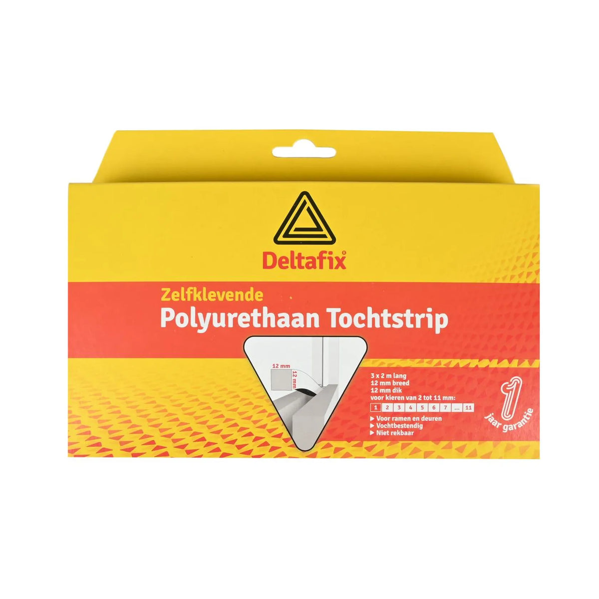 Deltafix Tochtstrip foam 12 x 12 mm 3 x 2 mtr wit